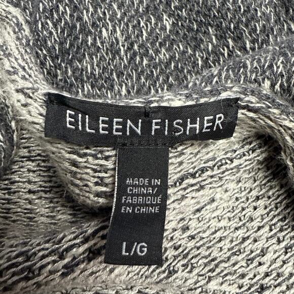 Eileen Fisher Size Large Gray Organic Linen Cotton Sweater Marled Round Neck - Picture 3 of 4